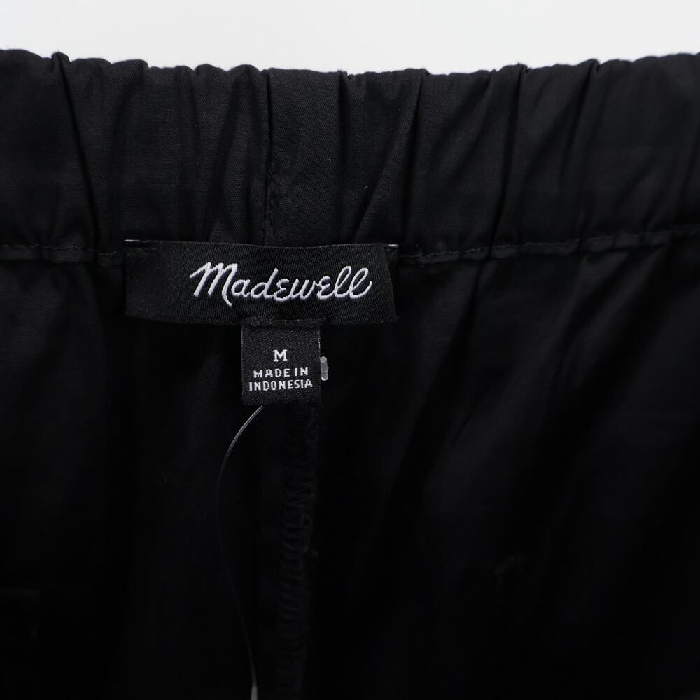 NWT Madewell Pull-On Barrel-Leg Utility Pants In Poplin Jet Black Size Medium - Picture 8 of 10